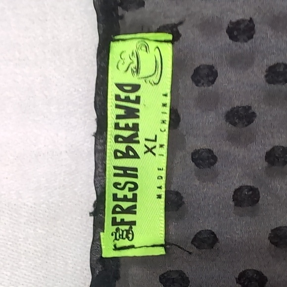 Fresh Brewed Black Sheer Lace Front Blouse Size Extra Large - Picture 2 of 4